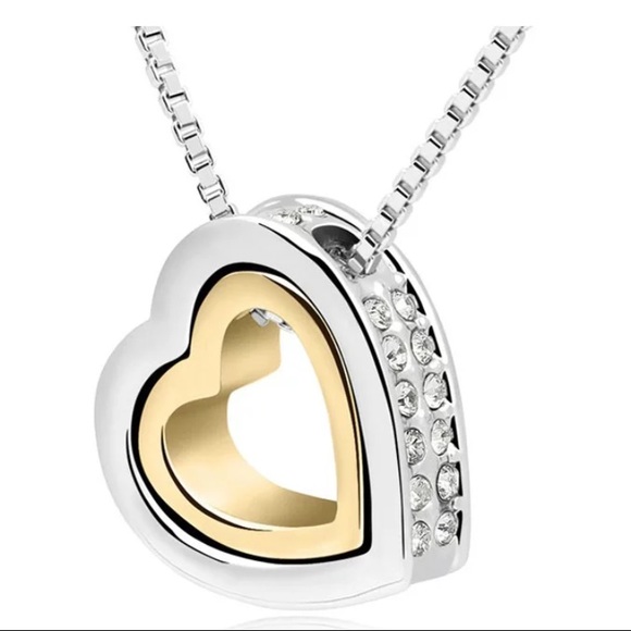 None Jewelry - (Last 1) Heart in heart necklace,Swarovski cut elements